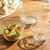 Cute glass household single fruit plate large bowl tableware factory supply new Japanese-style thickened transparent salad bowl Specification image